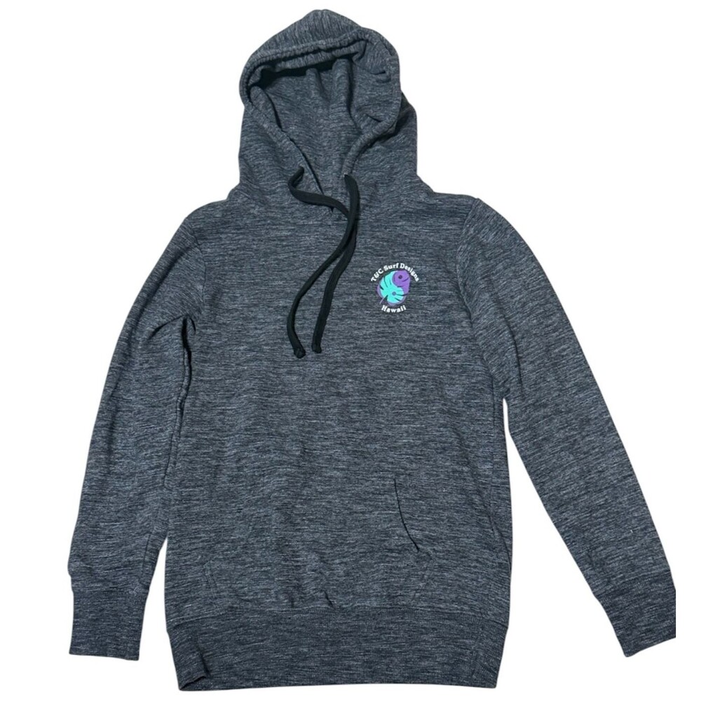 T&C Surf Design Hawaii Hoodie Gray Sweatshirt Graphic Pau Hana Friday Yin Yang S
